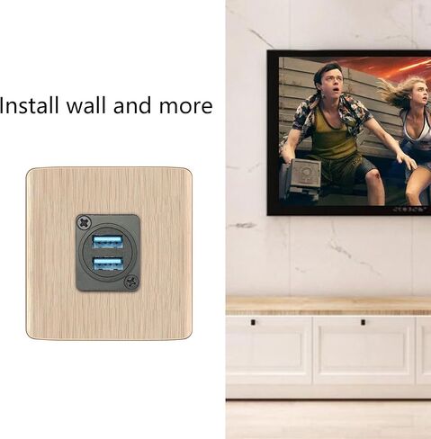 محول موصل تثبيت لوحة USB 3.0 مزدوج، USB من النوع D أنثى إلى أنثى من خلال المقبس مع برغي تثبيت، نقل بيانات بسرعة 5 جيجابت في الثانية، طاقة 5 فولت/2 أمبير (أسود) in Kuwait
