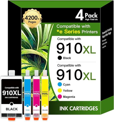 910XL 910 8025e 8015e خراطيش الحبر كومبو حزمة بديلة لطابعة HP 910 XL 910XL/910 حزمة متعددة باللون الأسود واللون لـ OfficeJet Pro 8015e 8025e 8020 8028e 8035e 8034e 8020e 8010 8028 in Kuwait