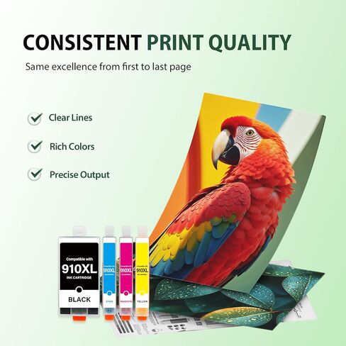 910XL 910 8025e 8015e خراطيش الحبر كومبو حزمة بديلة لطابعة HP 910 XL 910XL/910 حزمة متعددة باللون الأسود واللون لـ OfficeJet Pro 8015e 8025e 8020 8028e 8035e 8034e 8020e 8010 8028 in Kuwait