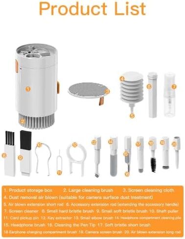 20-in-1 Multi-Function Electronic Cleaning Kit Compact Storage Canister for Computer Phone Screen Keyboard Cleaning in Saudi Arabia