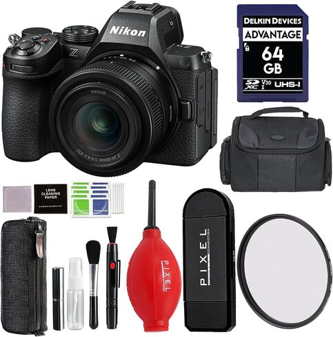 كاميرا Nikon Z5 II بدون مرآة مع عدسة مقاس 24-50 مم f/4-6.3 مع ملحقات متقدمة وحزمة سفر | 2018 | نيكون z5 II 24-50 ملم in Saudi Arabia