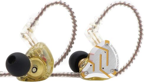 سماعات أذن Linsoul KZ ZS10 Pro (بدون ميكروفون، أصفر وهج) + كابل Tripowin Zonie 16 Core (2 دبوس، 3.5 ملم، ذهبي) in Kuwait