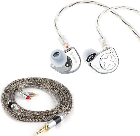 Linsoul SIMGOT EW300 1DD+1Planar+1PZT محرك هجين في شاشة الأذن، سماعات أذن سلكية IEM وTripowin Zonie 16 Core كابل IEM مطلي بالفضة in Kuwait