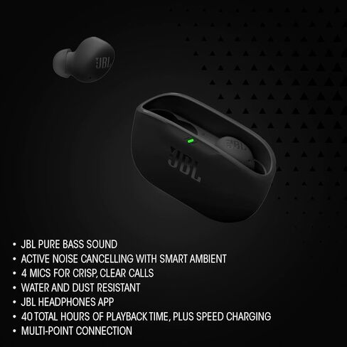 JBL Vibe Buds 2 - سماعات أذن لاسلكية بخاصية إلغاء الضوضاء مع صوت نقي وتقنية محيطة ذكية، 4 ميكروفونات للمكالمات الواضحة، تشغيل يصل إلى 40 ساعة، IP54 مقاومة للغبار والماء (وردي) (متجدد) in Kuwait