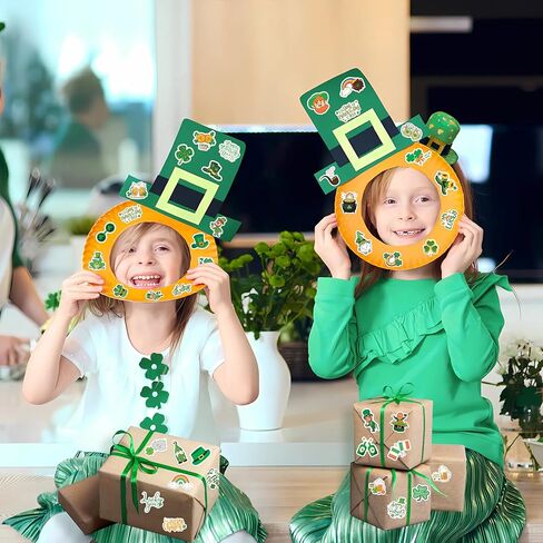 St. Patrick's Day Holographic Stickers, Shamrock Decals for Water Bottles and Laptops, Waterproof Vinyl, Irish Holiday Decorations in Saudi Arabia