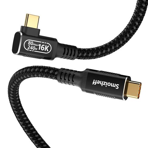USB C Cable 6.6ft/2m, 90 Degree Right Angle USB5 Cable,for Thunderbolt 5/4, USB4,80Gbps Data Transfer, 240W PD3.1 Fast Charging, Single 16K/Dual 8K Video Compatible with M_acBook,Tablet , Monitor in Saudi Arabia