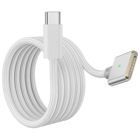 كابل USB-C إلى 3 مغناطيسي بقدرة 140 واط، آمن بطول 6.6 أقدام لجهاز M4/M3/M2 MacBook Air & Pro، متوافق مع MacBook Air (13 بوصة/15 بوصة 2025-2022) وMacBook Pro (16 بوصة/14 بوصة 2024-2021) - أبيض in Kuwait