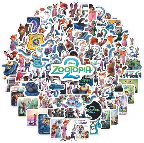 ملصقات Zootopia2 لزجاجات المياه 100 قطعة، ملصقات شبابية لطيفة ومقاومة للماء وجميلة وعصرية، مناسبة للأكواب والهواتف والدراجات والجيتار وحقائب السفر والبيانو ولوح التزلج. in Kuwait