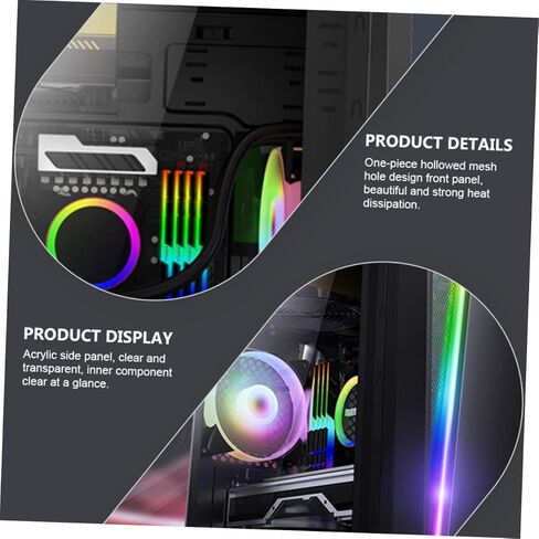 حقيبة كمبيوتر ألعاب BESPORTBLE مع لوحة جانبية، هيكل كمبيوتر مكتبي ATX متوافق مع اللوحات الأم Micro ATX، صندوق مضيف USB 3.0 للكمبيوتر الشخصي للاستخدام المنزلي والرياضات الإلكترونية in Saudi Arabia