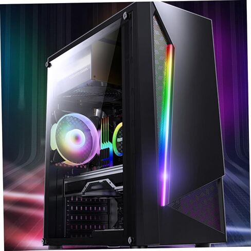 حقيبة كمبيوتر ألعاب BESPORTBLE مع لوحة جانبية، هيكل كمبيوتر مكتبي ATX متوافق مع اللوحات الأم Micro ATX، صندوق مضيف USB 3.0 للكمبيوتر الشخصي للاستخدام المنزلي والرياضات الإلكترونية in Saudi Arabia