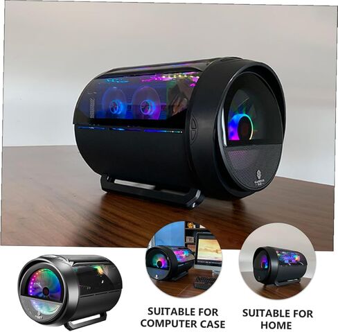 حافظة كمبيوتر بانورامية مستديرة RGB لتبريد المياه للوحة الأم Matx، هيكل كمبيوتر أسود للألعاب مع لوحة جانبية، مناسب لإعدادات سطح المكتب والألعاب in Kuwait