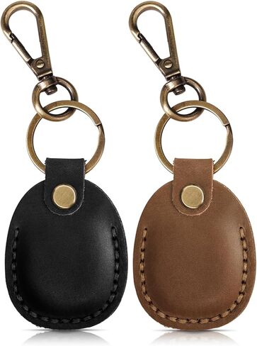MOLOVA 4 Pack Genuine Leather Case for AirTag 2nd & 1st Generation, [Full Coverage] Handcrafted Leather Holder Keychain with Secure Screw Lock & Screwdriver, Protective Cover for Air Tag (Multicolor) in Saudi Arabia