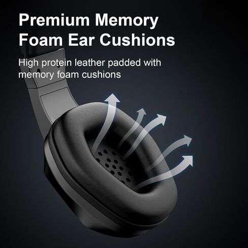 FOSA Wireless Gaming Headset, 40mm Drivers with Rich Dynamic Sound and Deep Bass, Memory Foam Ear Pads, Omnidirectional Microphone, LED Lighting (Black+Wireless BT Version) in Saudi Arabia