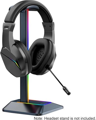 FOSA Wireless Gaming Headset, 40mm Drivers with Rich Dynamic Sound and Deep Bass, Memory Foam Ear Pads, Omnidirectional Microphone, LED Lighting (Black+Wireless BT Version) in Saudi Arabia