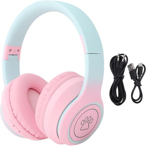 BT Headphone, ANC Active Noise Cancelling Gaming Headset with 3.5mm Wired Connection and Low Latency, for Gaming and Sports (Pink) in Saudi Arabia