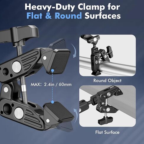 EMART Overhead Phone Mount with 22" Magic Arm, Super Clamp with 1/4" 3/8" Threads for ARRI, Flexible Camera Desk Mount, Adjustable Articulating Boom Arm for Webcam/Mic/Action Camera/Phone/Video Light in Saudi Arabia
