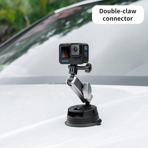 دعامة تثبيت للكاميرا على شكل كأس شفط مع ذراع سحري، من أجل DJI Osmo Action، من أجل Insta360 X3، من أجل ملحقات GoPro Hero 11/10/9، مع محول خيط قياسي 1/4"-20، رأس كروي مزدوج يدعم دوران 360 درجة in Kuwait