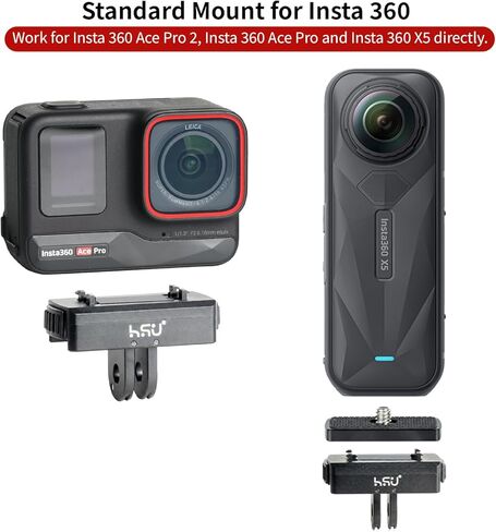 HSU Magnetic Latch Mount for Insta360 Ace Pro 2/Ace Pro/Insta 360 X5/X4/X3/GoPro Hero 13/12, Quick Release Mount Tripod Connector Port, Metal Dual-Latch Design with 1/4''-20 Screw in Saudi Arabia