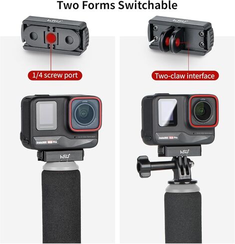 HSU Magnetic Latch Mount for Insta360 Ace Pro 2/Ace Pro/Insta 360 X5/X4/X3/GoPro Hero 13/12, Quick Release Mount Tripod Connector Port, Metal Dual-Latch Design with 1/4''-20 Screw in Saudi Arabia