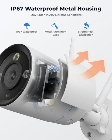 كاميرا أمان خارجية REOLINK RLA-BKC1 + RLC-810WA 4K Wi-Fi، اكتشاف الإنسان/المركبة/الحيوانات الأليفة، رؤية ليلية ملونة، محادثة ثنائية الاتجاه in Kuwait