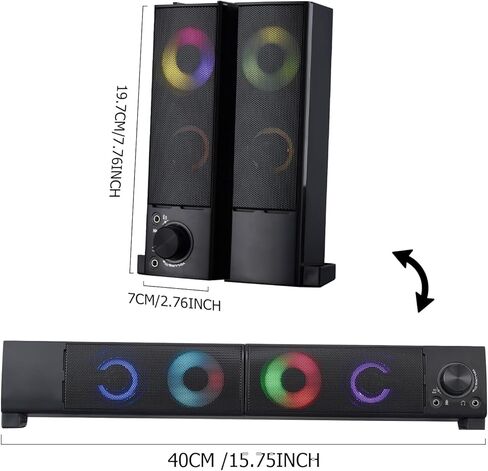 Wired Computer Speakers Designed for Desktop Devices USB Ideal Gaming Speakers for Computers, laptops, Phones, and Tablets in Saudi Arabia