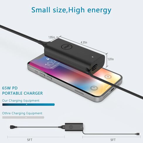 شاحن كمبيوتر محمول USB C بقدرة 65 وات متوافق مع كمبيوتر LG Gram Pro 17 2025 AI، متوافق مع LG Gram Pro 17/2in1 16 بوصة 17Z90TR 17Z90TL 16T90TP 16Z90TS 16Z90TR Copilot+ شاحن الكمبيوتر المحمول للأعمال AI in Kuwait