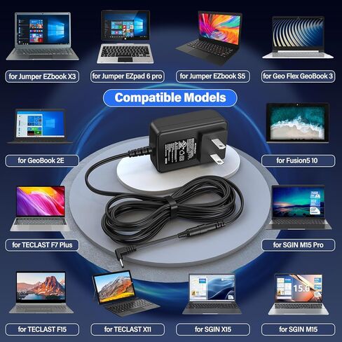 12V 3A Tablet Laptop Compatible with Jumper EZbook, Power Cord AC Adapter Fit for Jumper EZbook X3 X4 S4 S5 2 3 3S 3l Pro EZpad 6 Pro 3 Plus A5, for Chuwi HeroBook Ubook AeroBook LapBook for Trekstor in Saudi Arabia