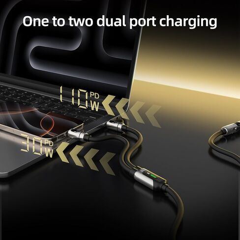 Mfish Multi-Functional Multi-Device Synchronous Charging Kit, Suitable for Computers and Mobile Phones, Includes a Fast Charging Plug and a Charging Cable with a Digital Display (2-Pack) in Kuwait