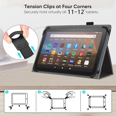 11 12 Inch Android Tablet Case,Slim Folding Stand Cover for 10.9" 11" 11.5" 12" and All 11"-12" Touchscreen Tablet Case with Stylus Pen Holder,Back in Saudi Arabia