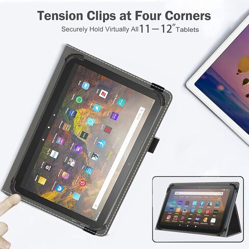 11 12 Inch Android Tablet Case,Slim Folding Stand Cover for 10.9" 11" 11.5" 12" and All 11"-12" Touchscreen Tablet Case with Stylus Pen Holder,Back in Saudi Arabia