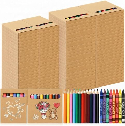 30 Sets Colored Pencils and Crayons Bulk Christmas School Classroom Party Favors, Holiday Gift Bundle Craft Supplies in Box Mini Pencils Crayons Teacher Supplies, Cute Xmas Students Gifts in Saudi Arabia