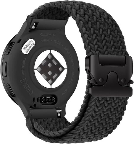Braided Stretchy Nylon Band Compatible with Garmin Venu 3S 2S/Vivoactive 4S/Vivomove 3S/Forerunner 255S/ Forerunner 265S Bands, 18mm Elastic Soft Sport Strap Quick Release Watch Bands for Women Men in Saudi Arabia