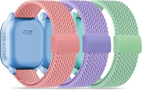 20mm Magnetic Braided Compatible with Gizmo Watch Band Adventrue 3 3 2 1/Gabb 3e 3 2 1/SyncUP Kids Watch 2 1/Cosmo JrTrack 5, 3 Pack Stretchy Nylon Strap for Small Wrist Girls Boys in Saudi Arabia