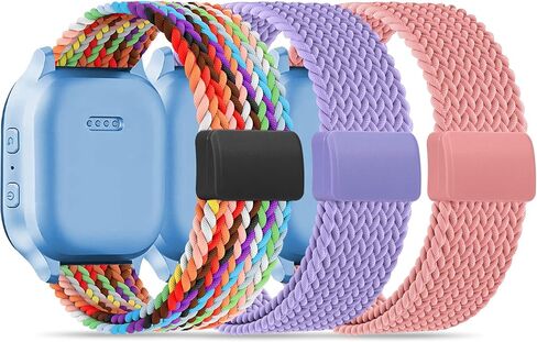 20mm Magnetic Braided Compatible with Gizmo Watch Band Adventrue 3 3 2 1/Gabb 3e 3 2 1/SyncUP Kids Watch 2 1/Cosmo JrTrack 5, 3 Pack Stretchy Nylon Strap for Small Wrist Girls Boys in Saudi Arabia