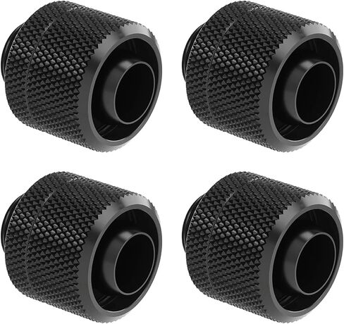 Barrow G1/4'' to 3/8'' ID, 5/8'' OD Compression Fitting for Soft Tubing, Black, 4-Pack, Chrome in Saudi Arabia