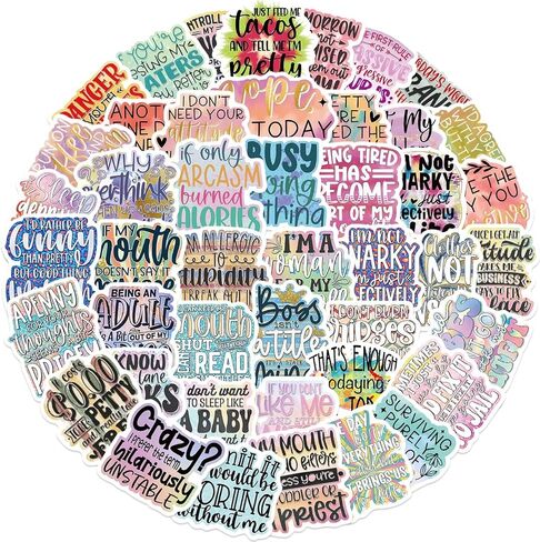 50Pcs Funny Sarcastic Phrase Stickers for Adults, Sarcastic Quote Meme Sticker Pack, Vinyl Snarky Decals for Laptop Water Bottle Scrapbook Journal Notebook in Saudi Arabia
