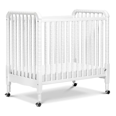 Davinci Jenny Lind 3-in-1 Convertible Mini Crib in White, Removable Wheels, Greenguard Gold Certified in Saudi Arabia