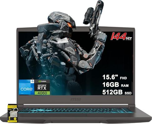 msi Thin 15 Gaming Laptop 15.6" FHD IPS 144Hz Intel Octa core i5-13420H (Beats i7-12650H) 16GB RAM 512GB SSD GeForce RTX 4060 Backlit Type-C Win11 ICP Hub in Saudi Arabia