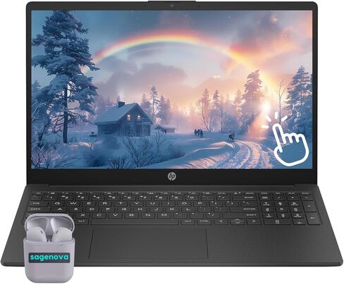 كمبيوتر محمول HP Touch Screen Business، كمبيوتر محمول بشاشة لمس 15.6 بوصة FHD IPS LED، AMD Ryzen 7 5825U، Windows 11 Home 40 جيجا رام 2 تيرابايت SSD، مصراع خصوصية الكاميرا، سماعات SageNova، أسود in Kuwait