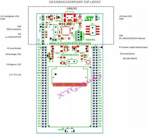 32F429IDISCOVERY / STM32F429I-DISC1 لوحة التطوير، STM32F4 Discovery Kit @XYGStudy in Kuwait