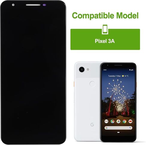 استبدال شاشة TFT الرقمية المتوافقة مع Google Pixel 3A G020A G020E G020B (بدون بصمة) شاشة LCD تعمل باللمس مع أدوات إصلاح - 5.6 بوصة in Kuwait
