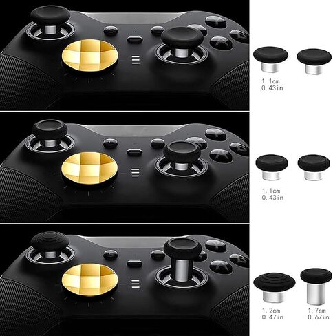 مجموعة ملحقات وحدة التحكم 14 في 1 لجهاز Xbox One Elite Series 2، مجموعة أزرار مغناطيسية بديلة لعصي الإبهام المعدنية، عصا تحكم معدنية 6 قابلة للتبديل، 4 مجاذيف، 2 وسادات D، 1 أداة تعديل، 1 حقيبة تخزين - ذهبي in Kuwait