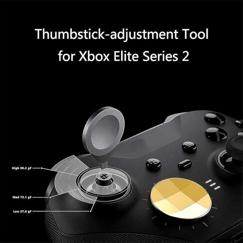 مجموعة ملحقات وحدة التحكم 14 في 1 لجهاز Xbox One Elite Series 2، مجموعة أزرار مغناطيسية بديلة لعصي الإبهام المعدنية، عصا تحكم معدنية 6 قابلة للتبديل، 4 مجاذيف، 2 وسادات D، 1 أداة تعديل، 1 حقيبة تخزين - ذهبي in Kuwait