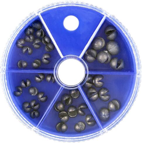 Split Shot Sinkers Combo Assortment - 5 Sizes Removable Pure Lead Egg Sinkers & Micro Weights for Trout Fishing | Freshwater &Saltwater Gear with Fly & Ice Fishing Precision | Small Weights in Saudi Arabia