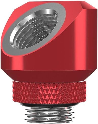 PrimoChill InterConnectSX Flat 45 Degree Rotary Fitting (FAF45) – Enhanced PC Cooling with Sleek Aesthetics - Available in 20+ Colors, Custom Watercooling Loop Ready - TX Matte Black in Saudi Arabia