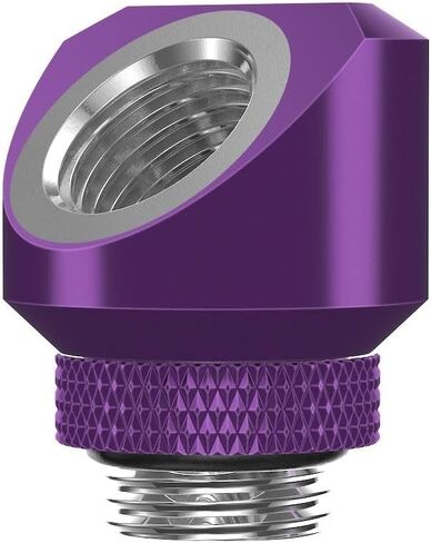 PrimoChill InterConnectSX Flat 45 Degree Rotary Fitting (FAF45) – Enhanced PC Cooling with Sleek Aesthetics - Available in 20+ Colors, Custom Watercooling Loop Ready - TX Matte Black in Saudi Arabia