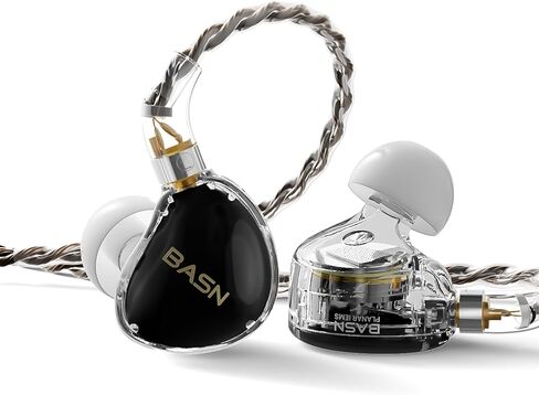 BASN ASONE PRO in Ear Monitor Headphones, 14.2mm Planar Driver Wide Sound Stage Wired Earbuds with 3.5mm/4.4mm Modular MMCX Cable for Musicians Audiophiles (White, 3.5/4.4) in Kuwait