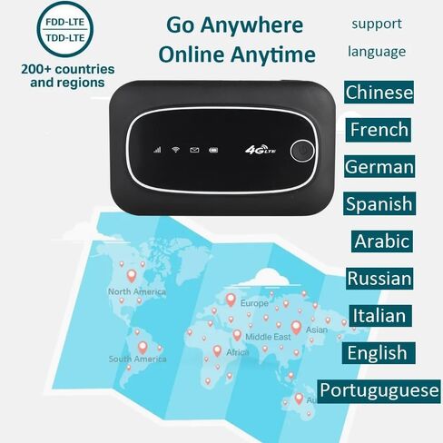 راوتر واي فاي متنقل 4G LTE، جهاز إنترنت لاسلكي محمول، 150 ميجابت في الثانية، أبيض، دعم 10 أجهزة، بطارية 3000 مللي أمبير في الساعة، للإنترنت عبر الهاتف المحمول in Saudi Arabia