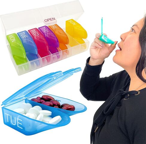 e-Pill 7 Times a Day x 7 Day Clear Weekly Pill Organizer, Vitamin, and Medicine Pillbox with Clear Case in Kuwait