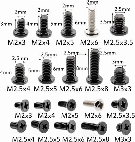 250PCS Flat Head Phillips Screws Kit Small Mini Steel Bolt Set for Repair Computer Electronic Laptop Screws Kit in Saudi Arabia
